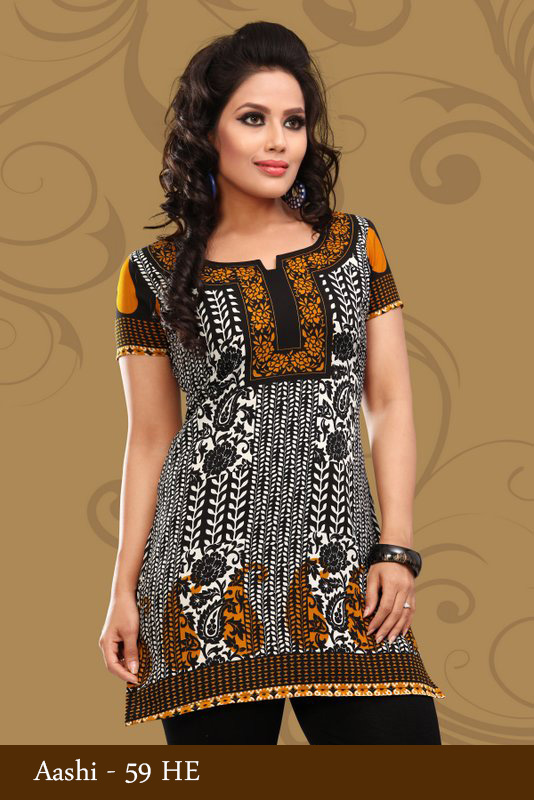 Details about   American Crepe Kurti Half Sleeves Multi Color Casual Cotton Washable Women 