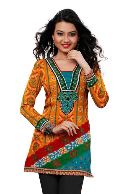 Amazing Multicolor Bandhani Printed Kurtis XS to XXL for Casual and Festive Wear Manufacturers  in Delhi