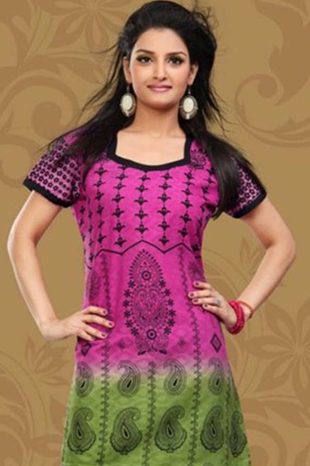 Multicolor Spun Butta Printed Short Tunics Kurtis Half Sleeves Sizes S to XL Manufacturers  in Delhi