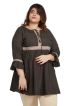 Olive Green Color Plus Size Short Kurti with Beautiful Sleeves Pattern Plus Size Fit for Casual Manufacturers  in Delhi