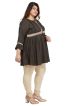 Olive Green Color Plus Size Short Kurti with Beautiful Sleeves Pattern Plus Size Fit for Casual Manufacturers  in Delhi