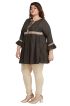 Olive Green Color Plus Size Short Kurti with Beautiful Sleeves Pattern Plus Size Fit for Casual Manufacturers  in Delhi
