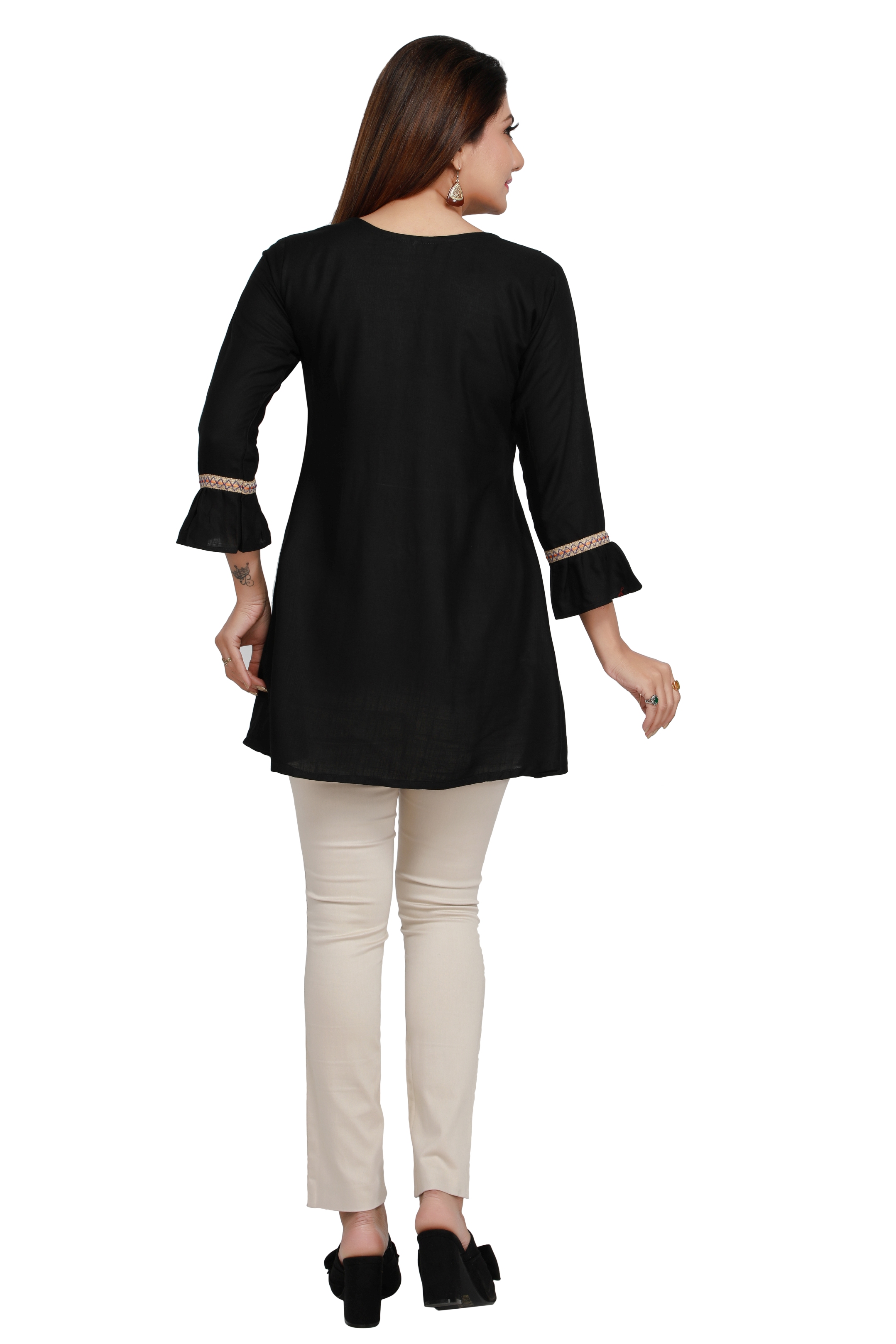 Simple plain black dress designs ideas kurti short kameez | Kashoore -  YouTube
