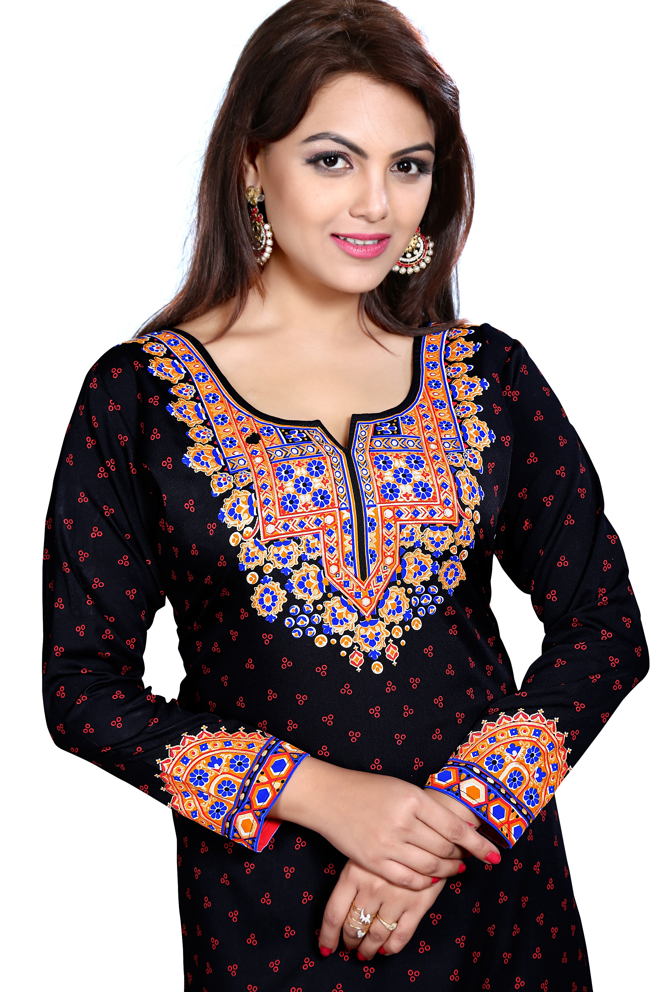 Cotton Black Bandhani Print & Embroidered Sharara Suit Set with Dupatta |  Festive wear kurta sets – Ria Fashions